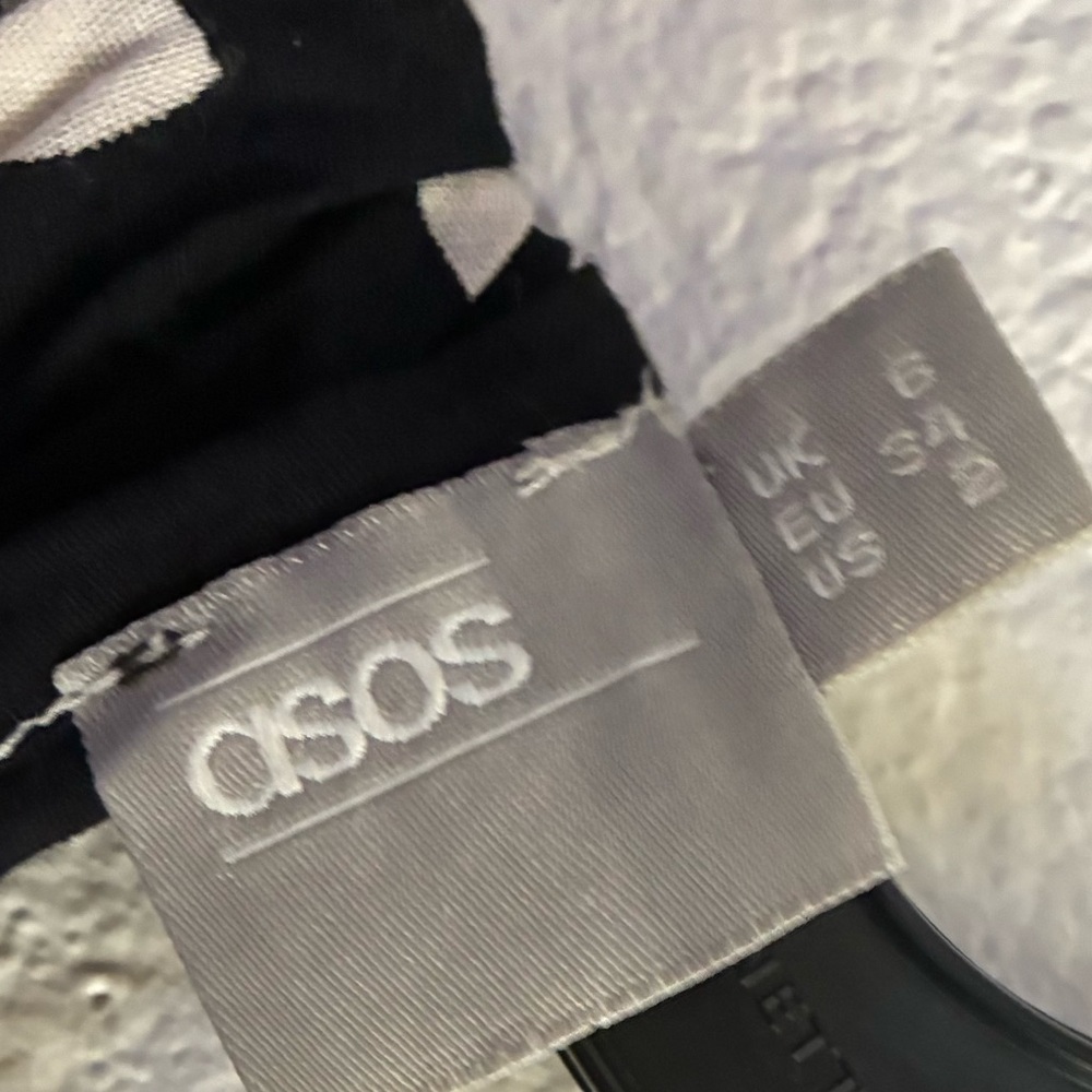 ASOS  Front Slits Back Cut Out Black and White Patterned Maxi  Beach Dress 2 - Picture 14 of 14